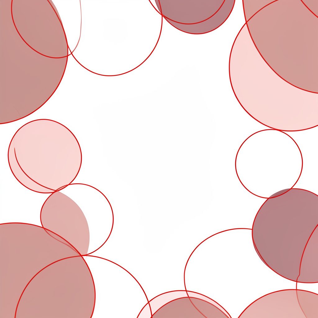 Soft abstract pattern of overlapping circles in muted rose and plum tones, creating a warm intimate atmosphere